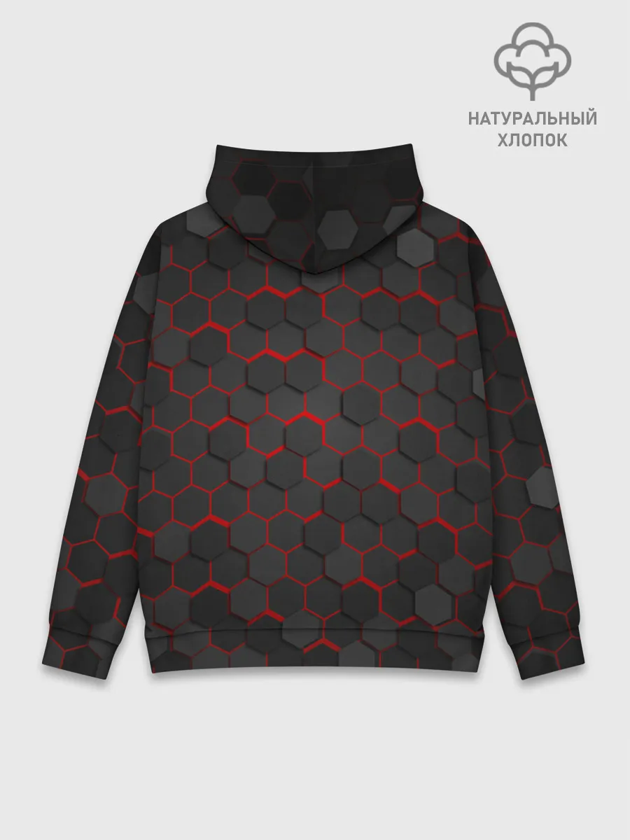 Худи мужской база хлопок / OCTAGON красный