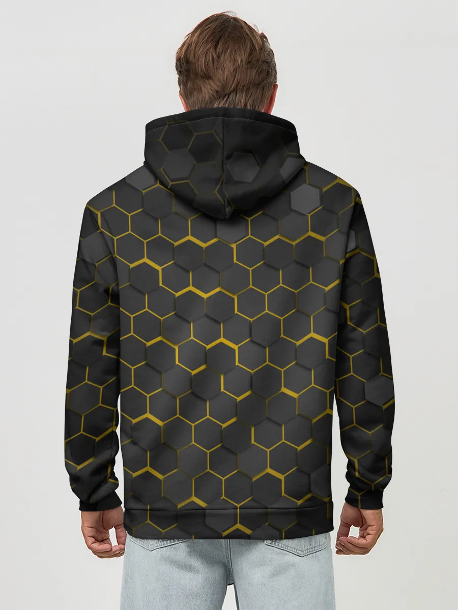 Худи мужской база хлопок / OCTAGON желтый