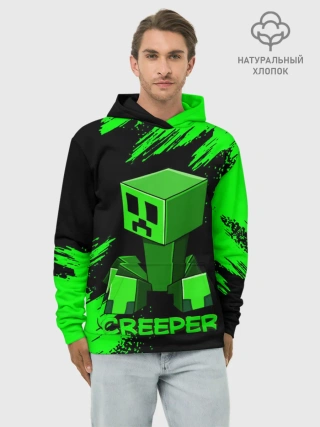 Худи мужской база хлопок / MINECRAFT CREEPER