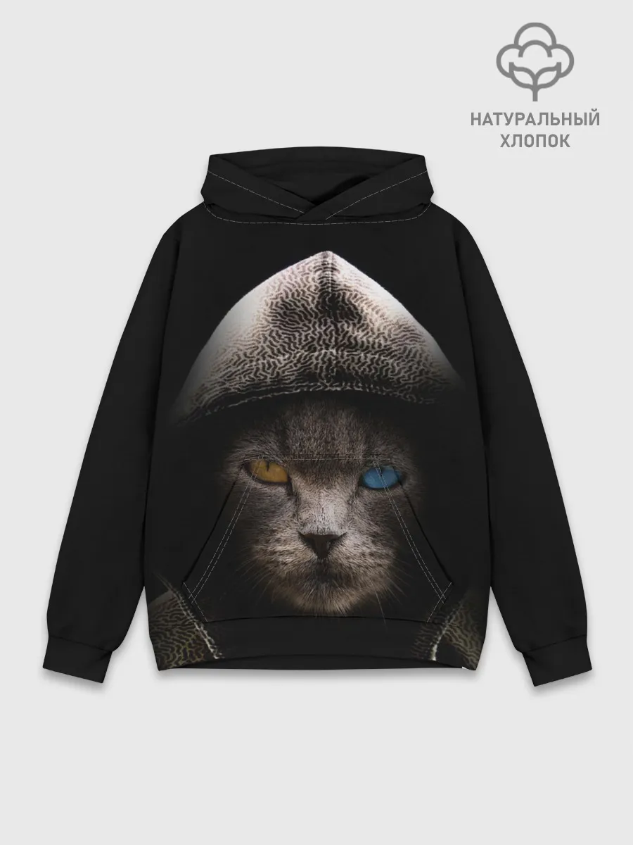 Худи мужской база хлопок / Уличный кот