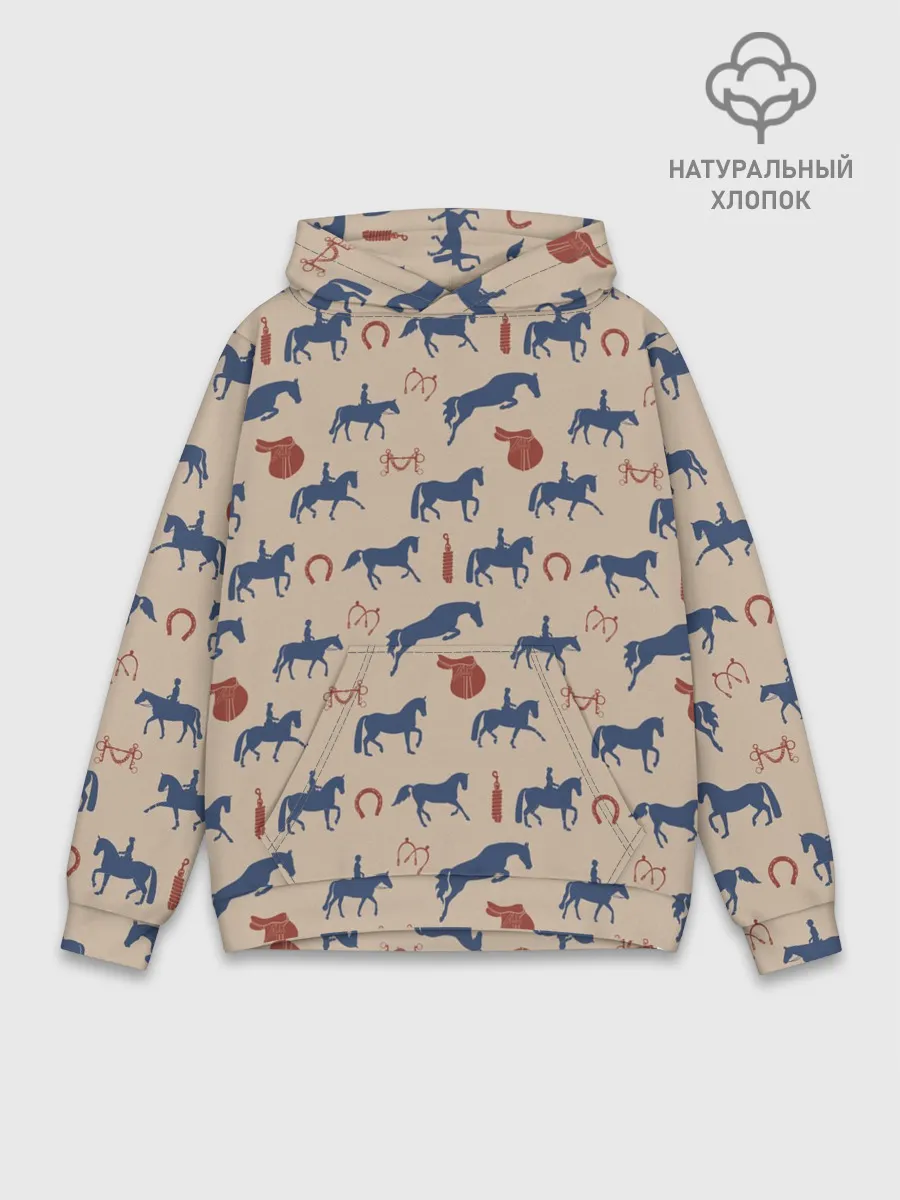 Худи мужской база хлопок / кони