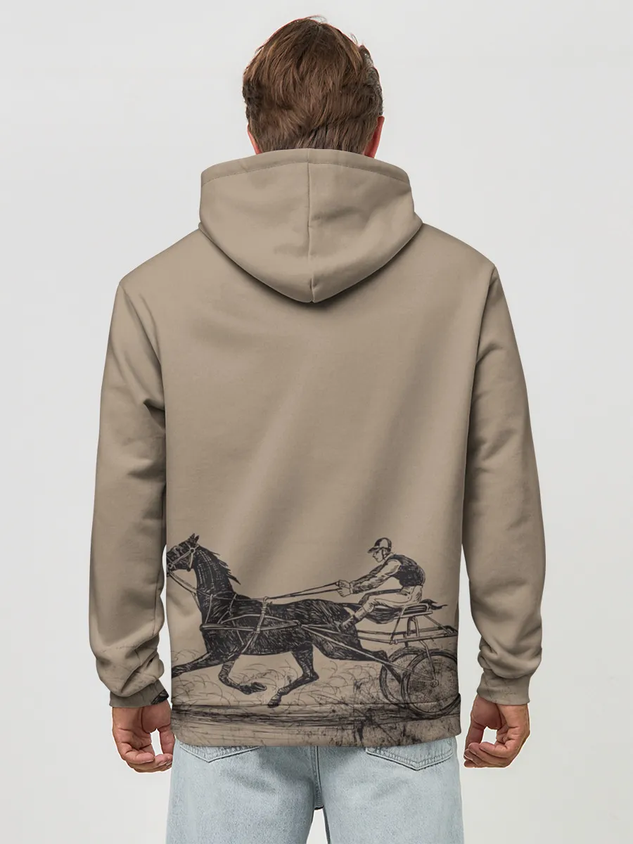 Худи мужской база хлопок / лошадь с колесницей
