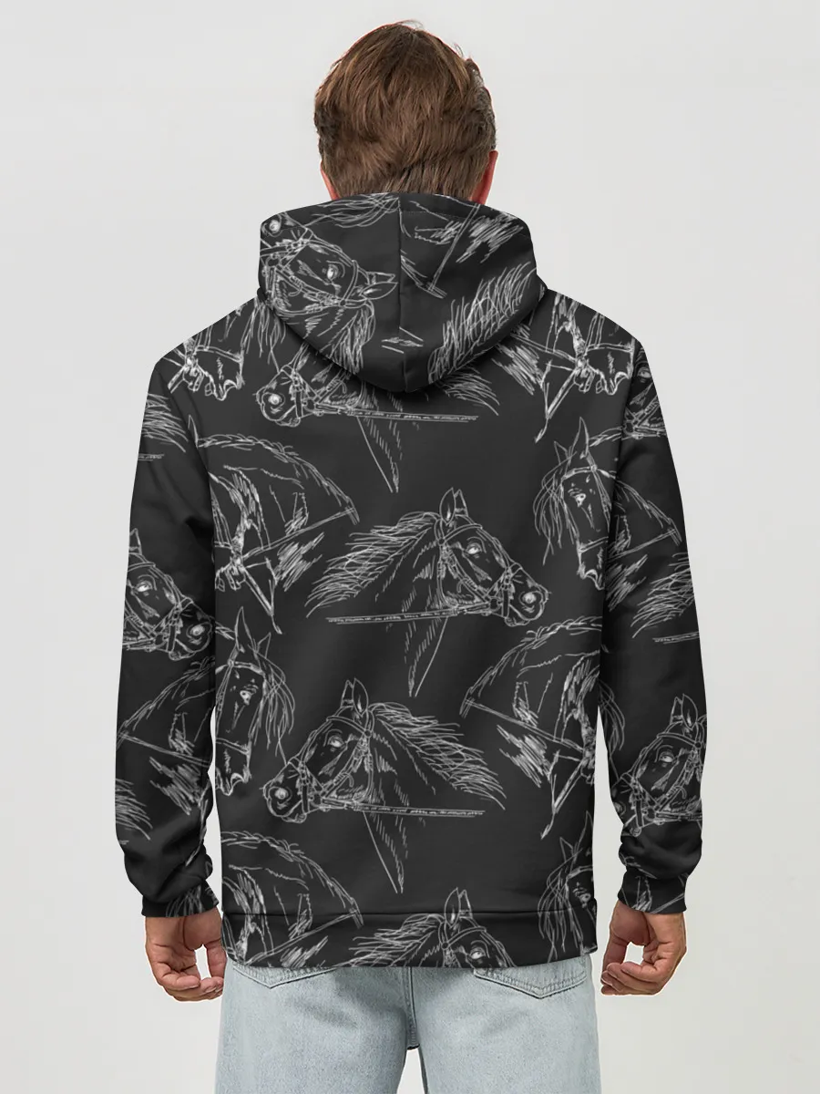 Худи мужской база хлопок / кони