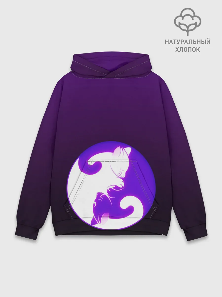 Худи мужской база хлопок / Кошачий Инь - Янь