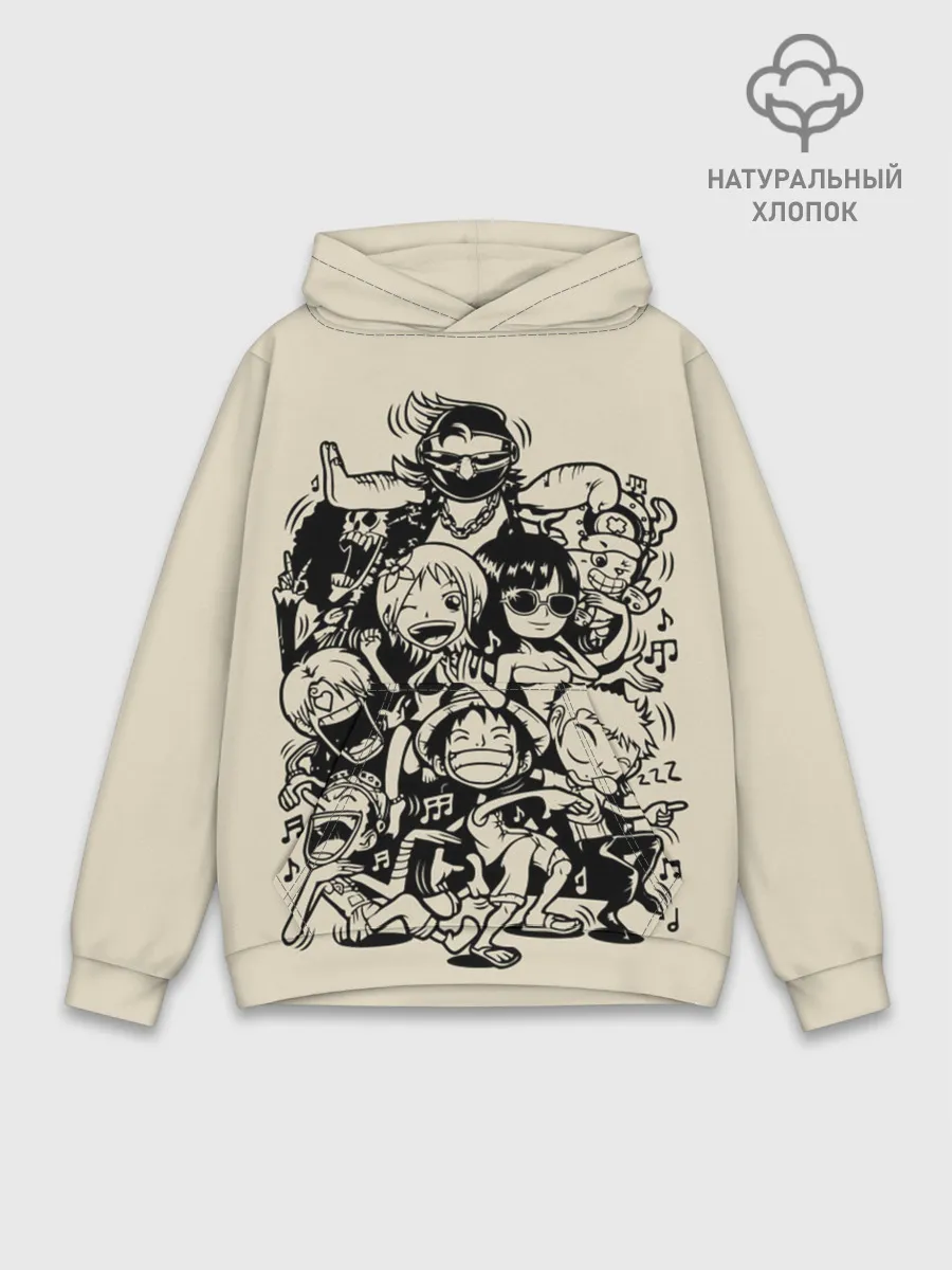 Худи мужской база хлопок / герои One Piece