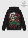 Худи мужской база хлопок / Зеленый воин One Piece