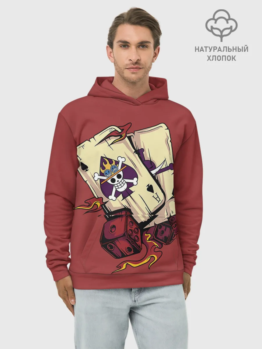 Худи мужской база хлопок / Карты One Piece