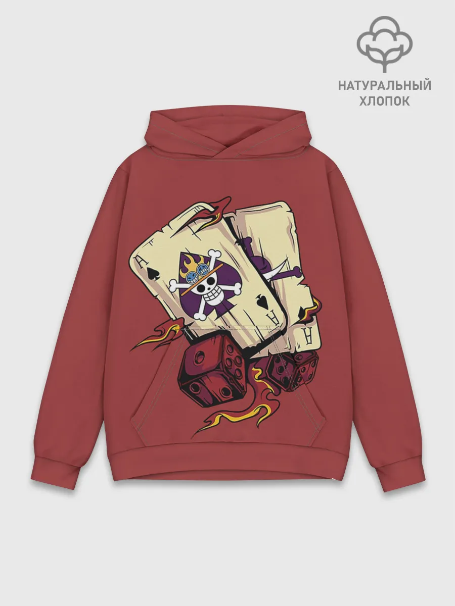Худи мужской база хлопок / Карты One Piece