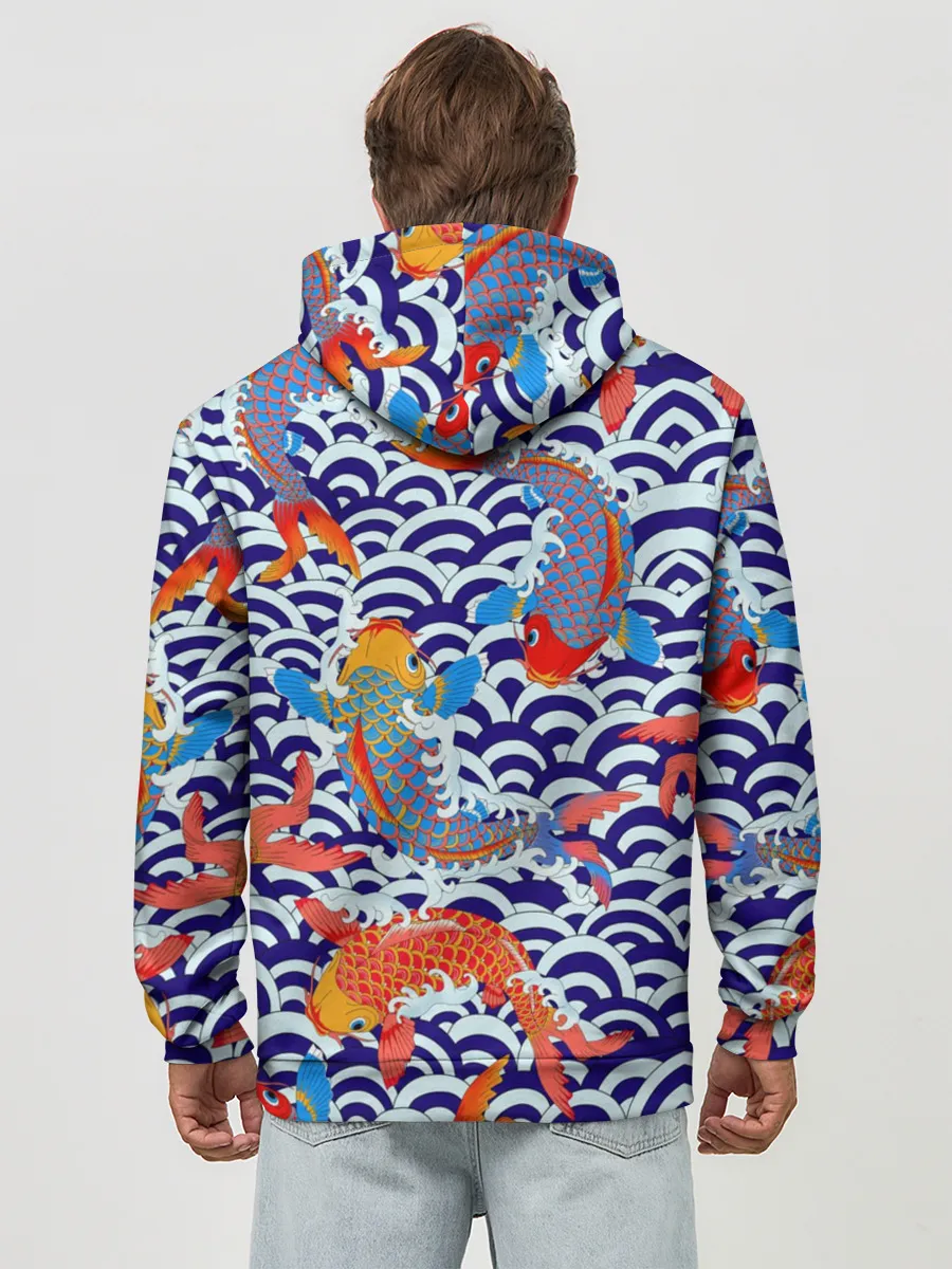 Худи мужской база хлопок / Карп Кои