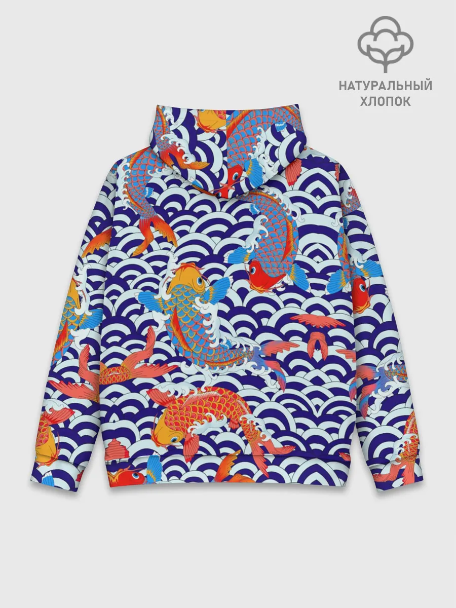 Худи мужской база хлопок / Карп Кои