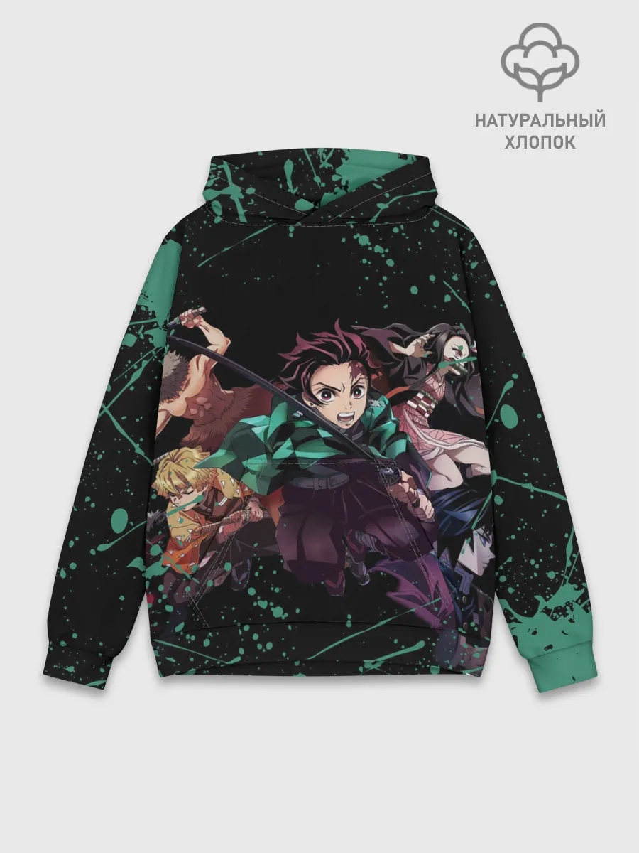 Худи мужской база хлопок / Персонажи Demon Slayer