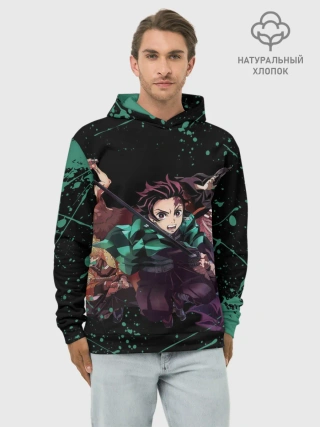 Худи мужской база хлопок / Персонажи Demon Slayer