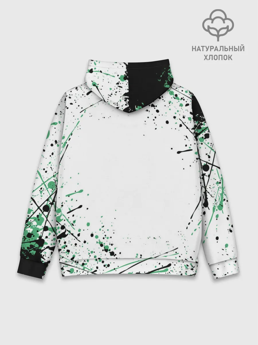 Худи мужской база хлопок / Брызги красок Demon Slayer