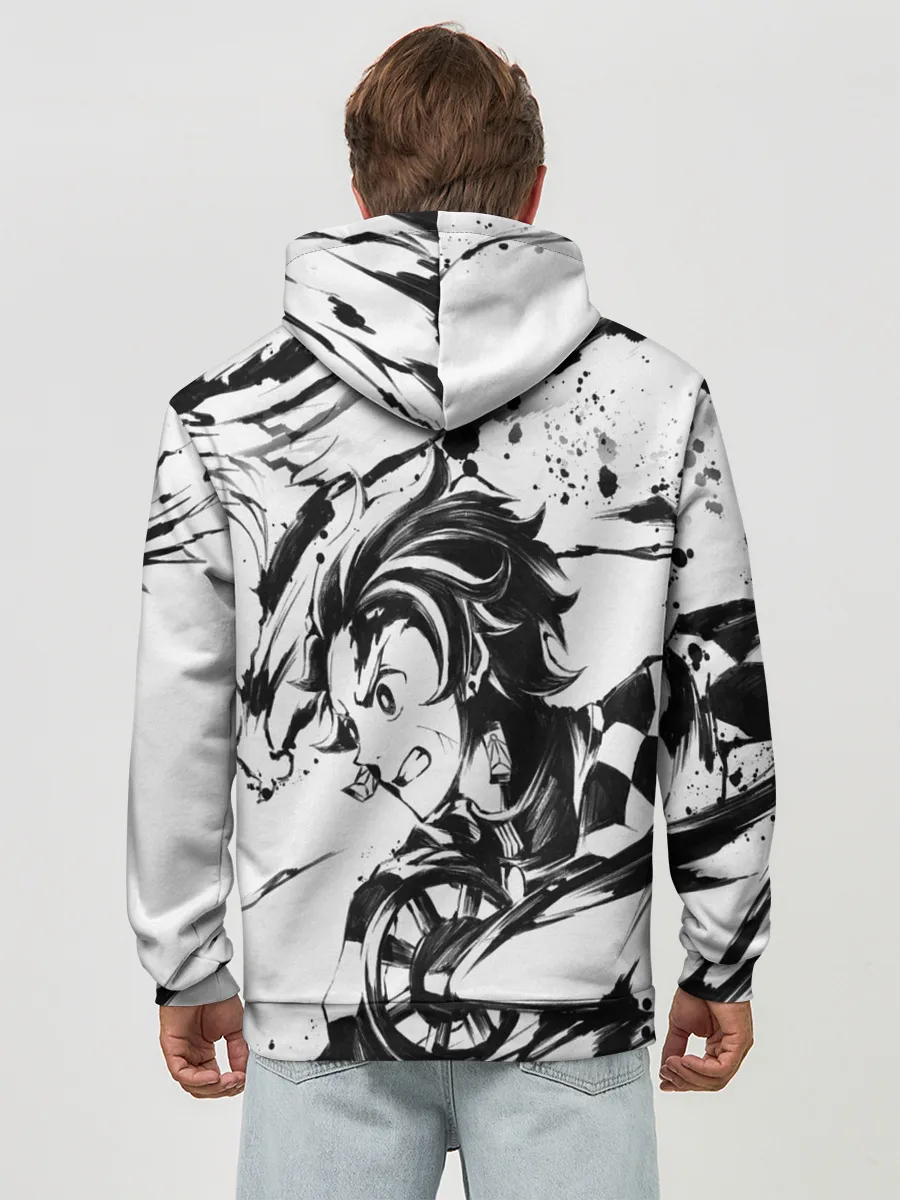 Худи мужской база хлопок / KIMETSU NO YAIBA TANJIRO KAMADO