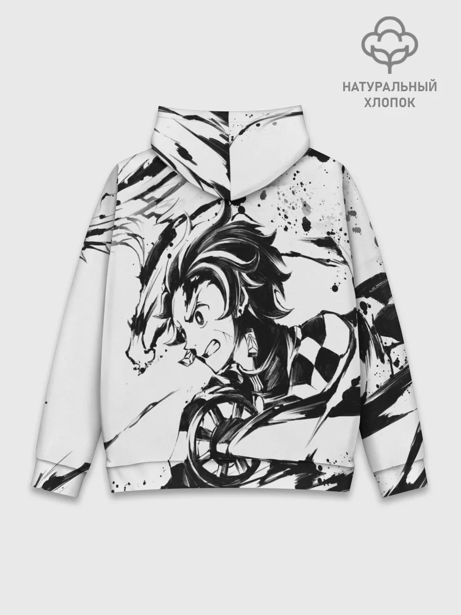Худи мужской база хлопок / KIMETSU NO YAIBA TANJIRO KAMADO