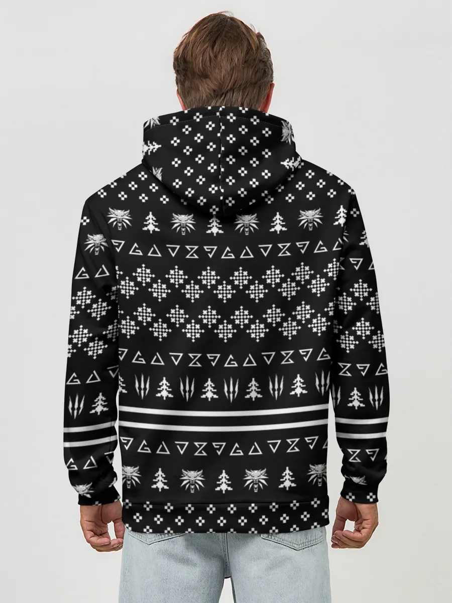 Худи мужской база хлопок / ВЕДЬМАК НОВОГОДНИЙ