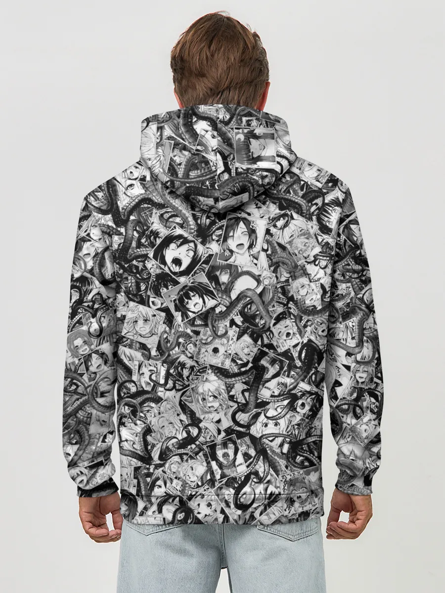 Худи мужской база хлопок / Ахегао с щупальцами