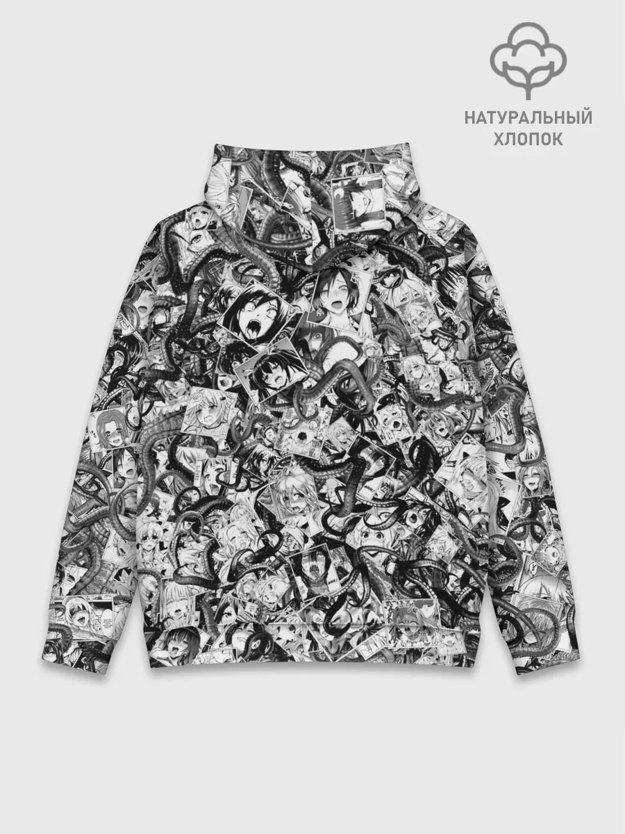 Худи мужской база хлопок / Ахегао с щупальцами