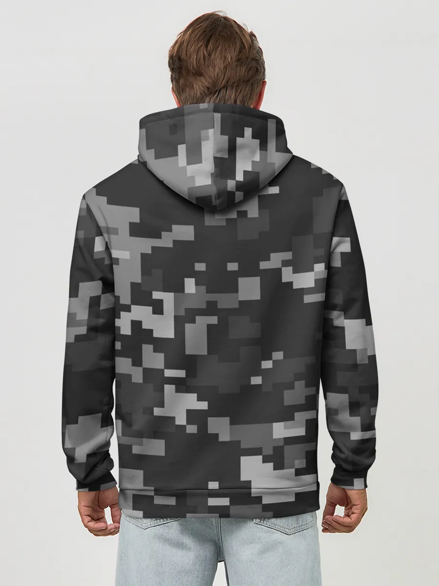 Худи мужской база хлопок / Пиксельный камуфляж