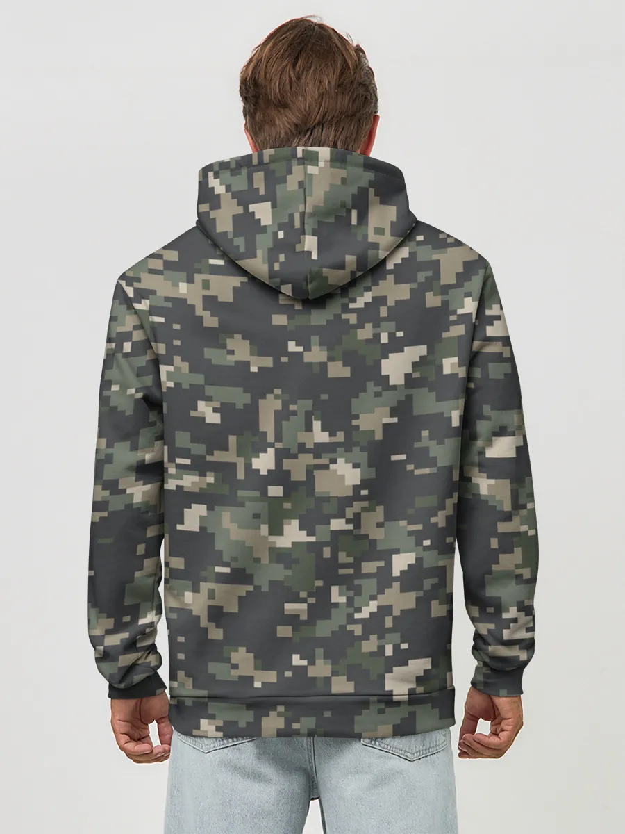 Худи мужской база хлопок / Пиксельный камуфляж