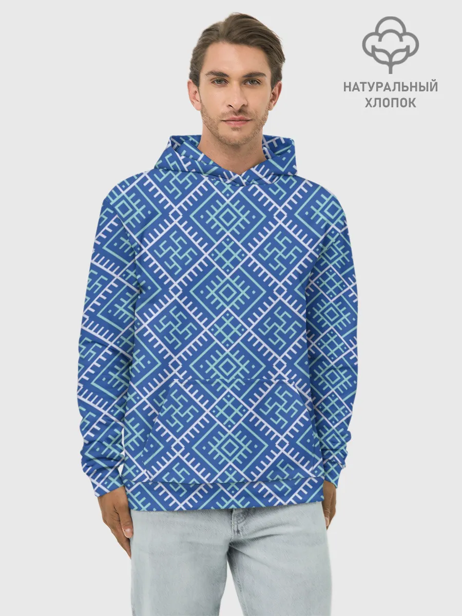 Худи мужской база хлопок / Славянский орнамент