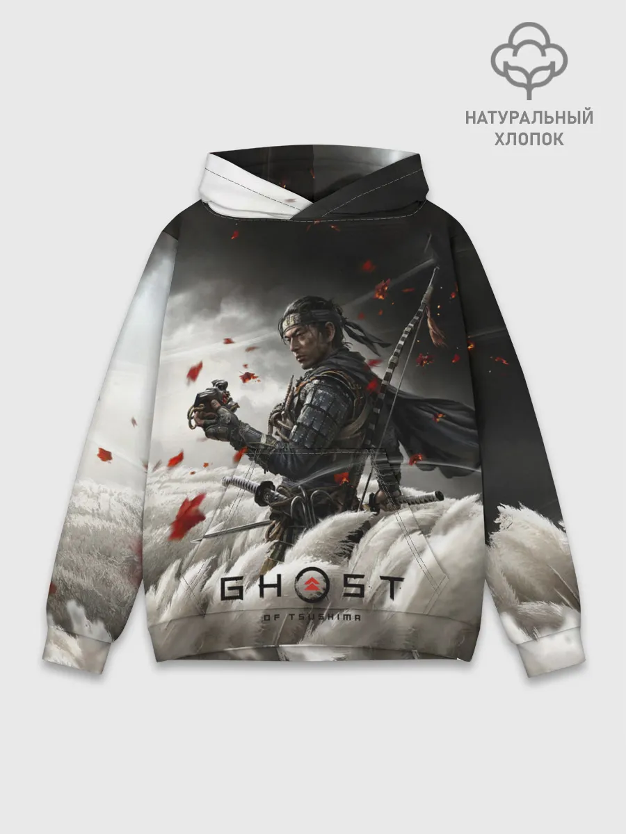 Худи мужской база хлопок / Ghost of Tsushima