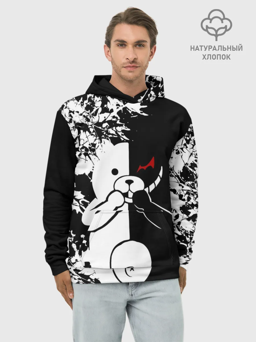 Худи мужской база хлопок / MONOKUMA держит руки