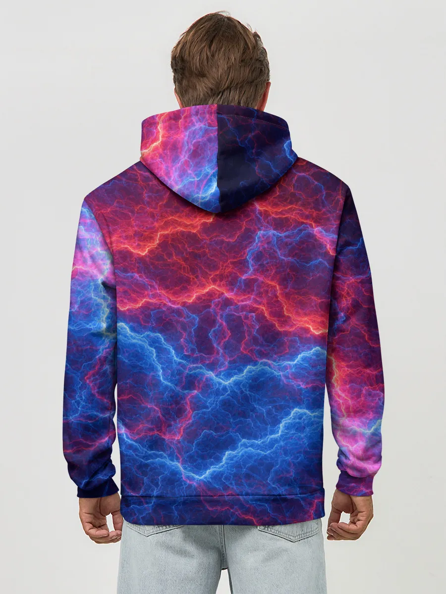 Худи мужской база хлопок / Молнии: Огонь и лед