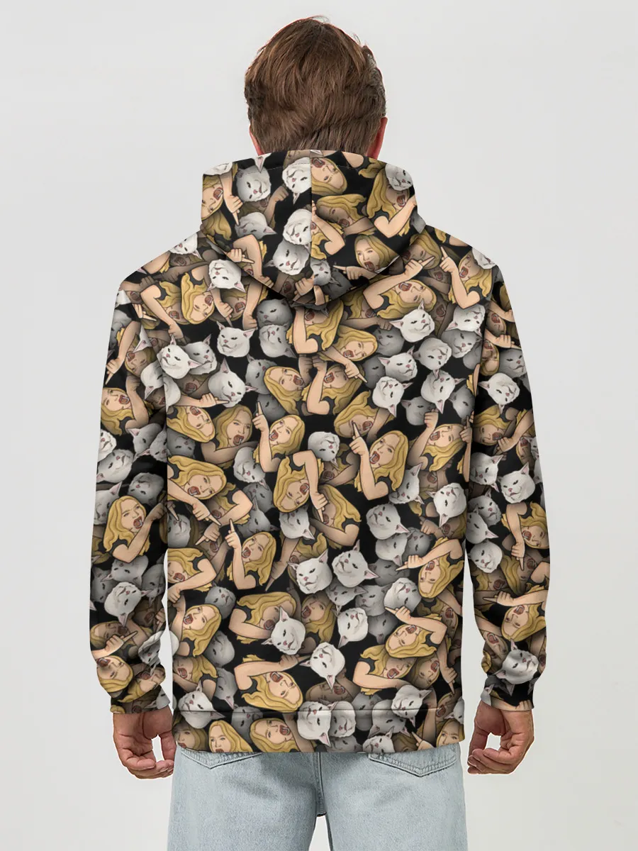 Худи мужской база хлопок / Woman Yelling at a Cat