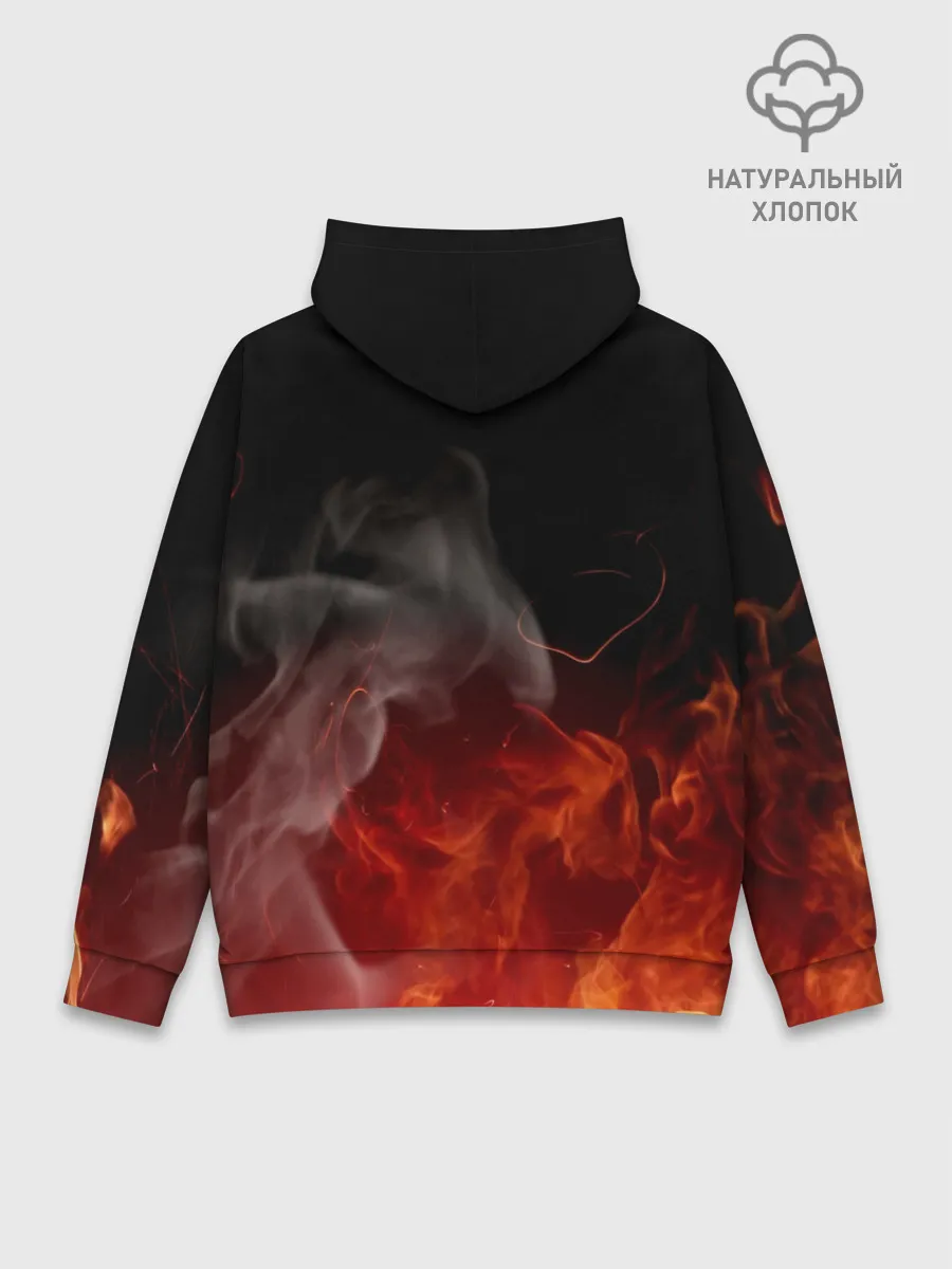 Худи мужской база хлопок / Kimetsu no Yaiba в пламени