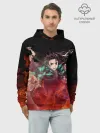 Худи мужской база хлопок / Kimetsu no Yaiba в пламени