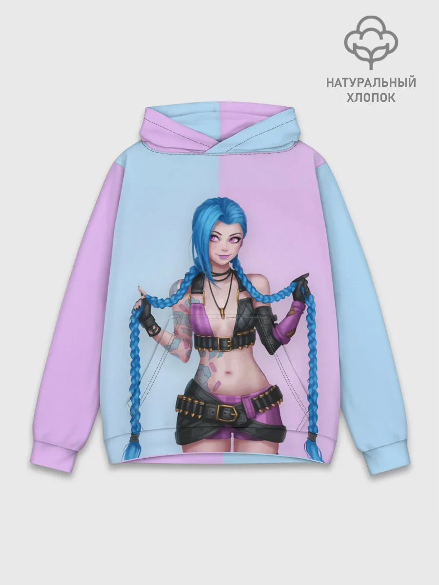 Худи мужской база хлопок / League of Legends Jinx