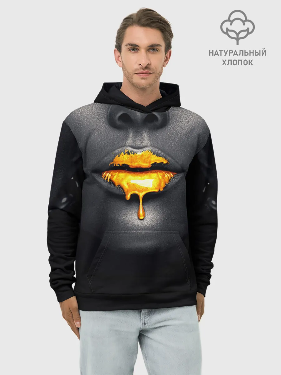 Худи мужской база хлопок / Мода: Губы
