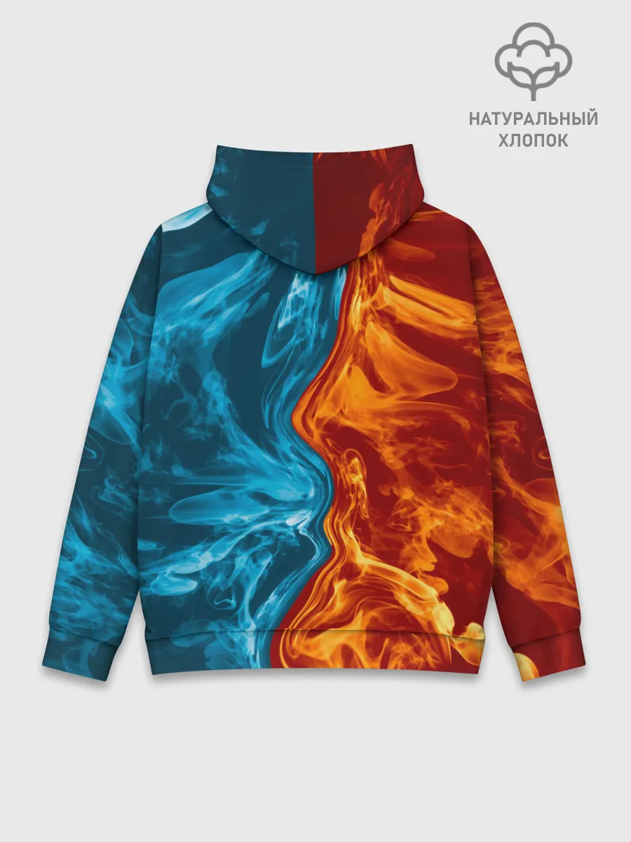 Худи мужской база хлопок / Огонь и вода