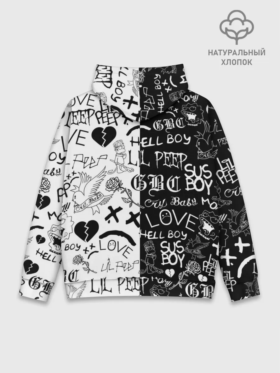 Худи мужской база хлопок / LIL PEEP LOGOBOMBING | ЛИЛ ПИП