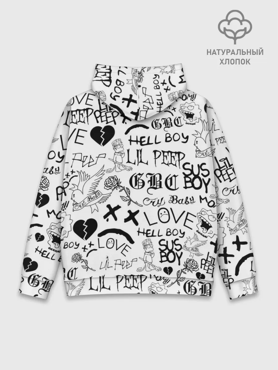Худи мужской база хлопок / LIL PEEP | ЛИЛ ПИП LOGOBOMBING