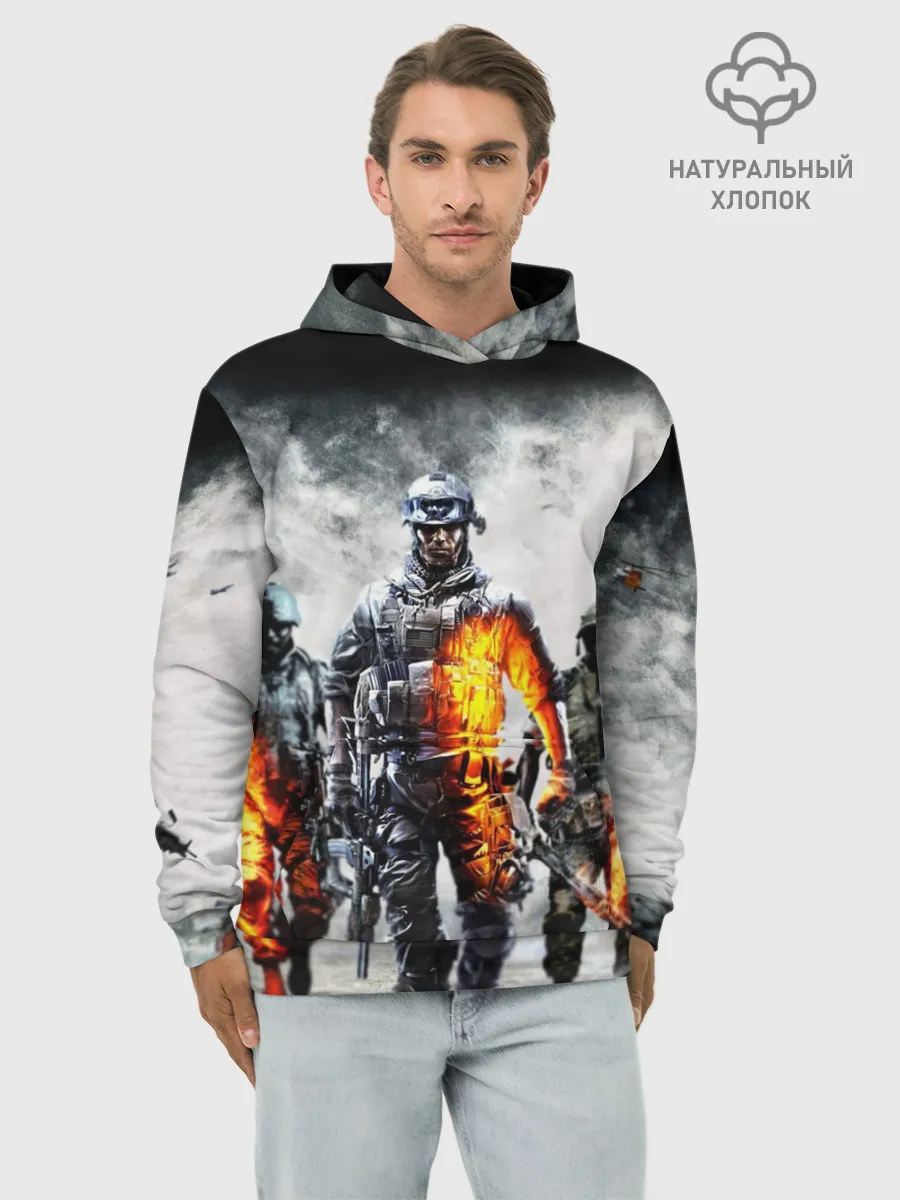 Худи мужской база хлопок / Battlefield | Батлфилд