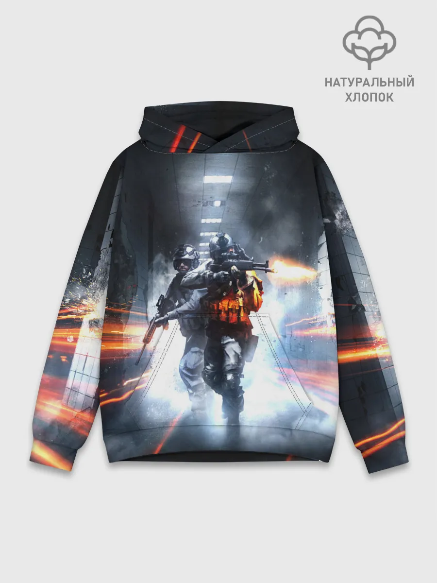 Худи мужской база хлопок / Battlefield