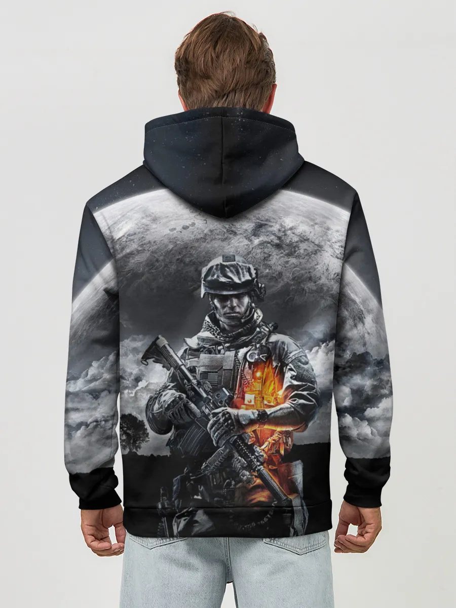 Худи мужской база хлопок / Battlefield