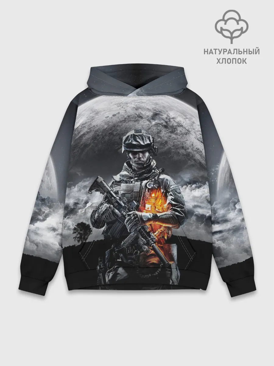 Худи мужской база хлопок / Battlefield