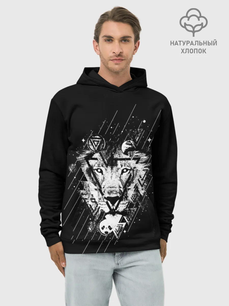 Худи мужской база хлопок / Лев