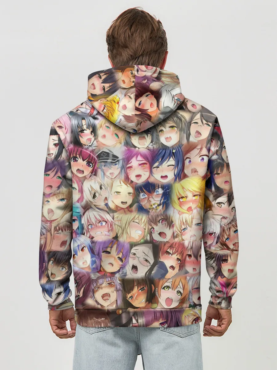 Худи мужской база хлопок / MANY FACES OF AHEGAO! color