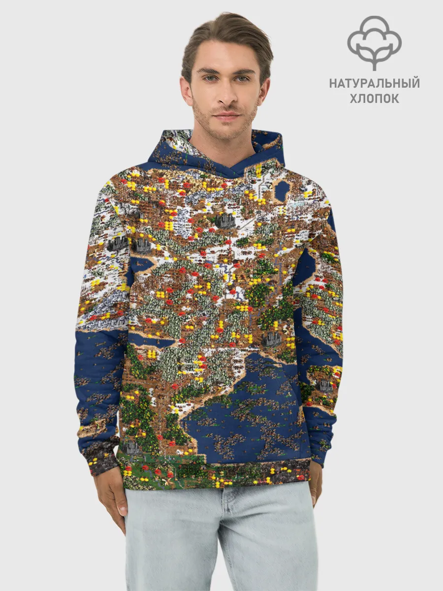 Худи мужской база хлопок / Герои 3 Карта