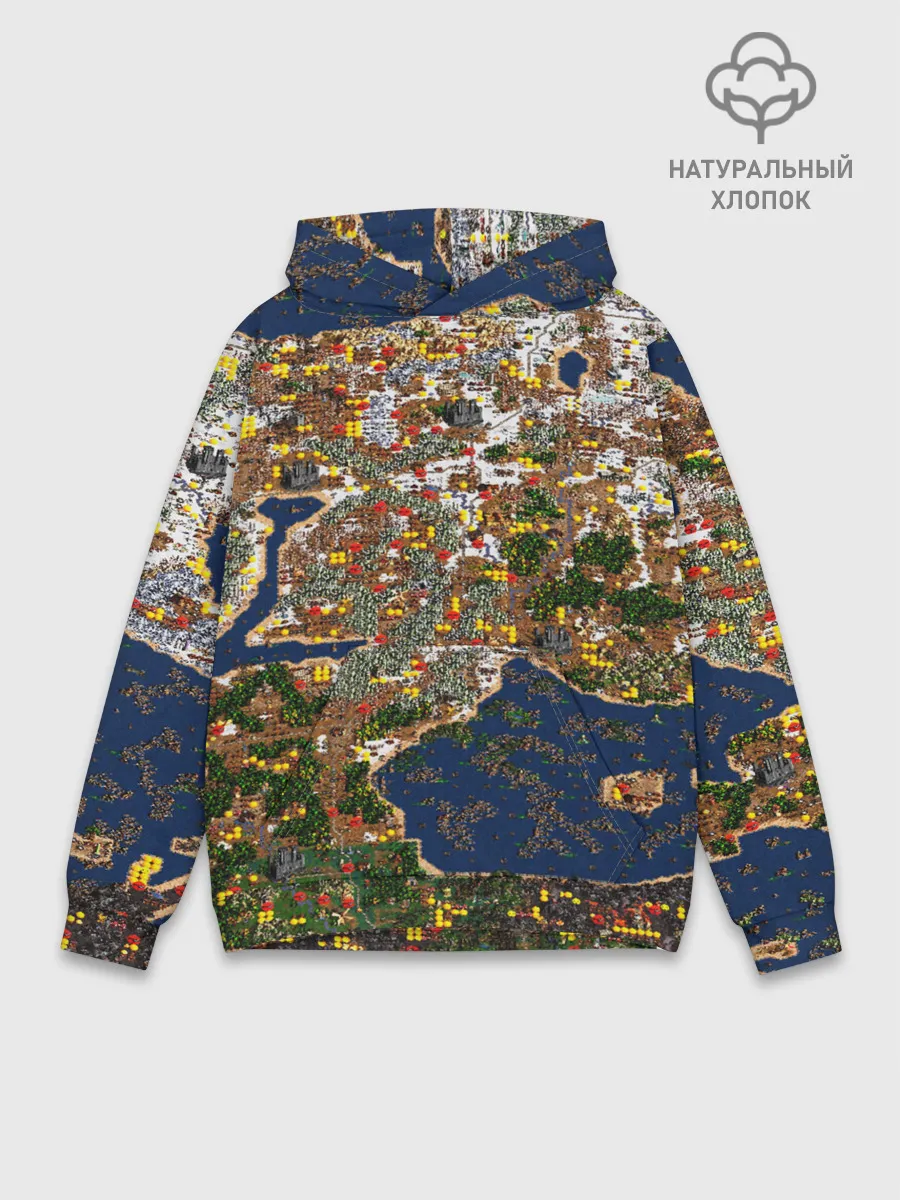 Худи мужской база хлопок / Герои 3 Карта