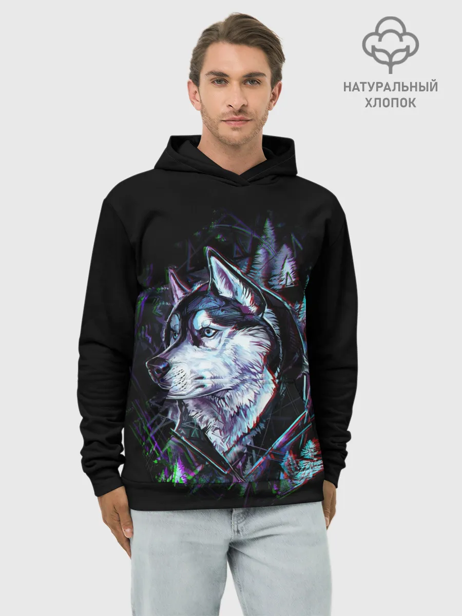 Худи мужской база хлопок / Волк