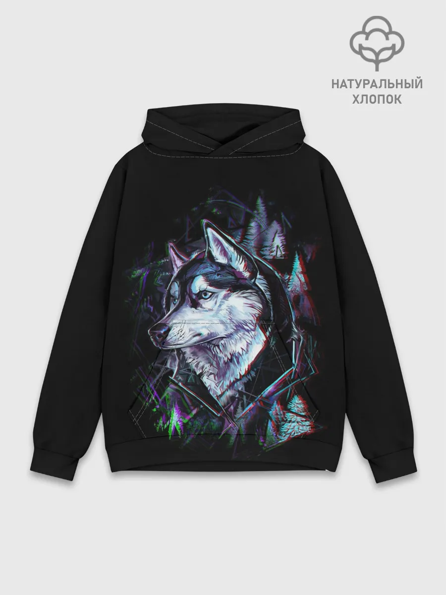 Худи мужской база хлопок / Волк