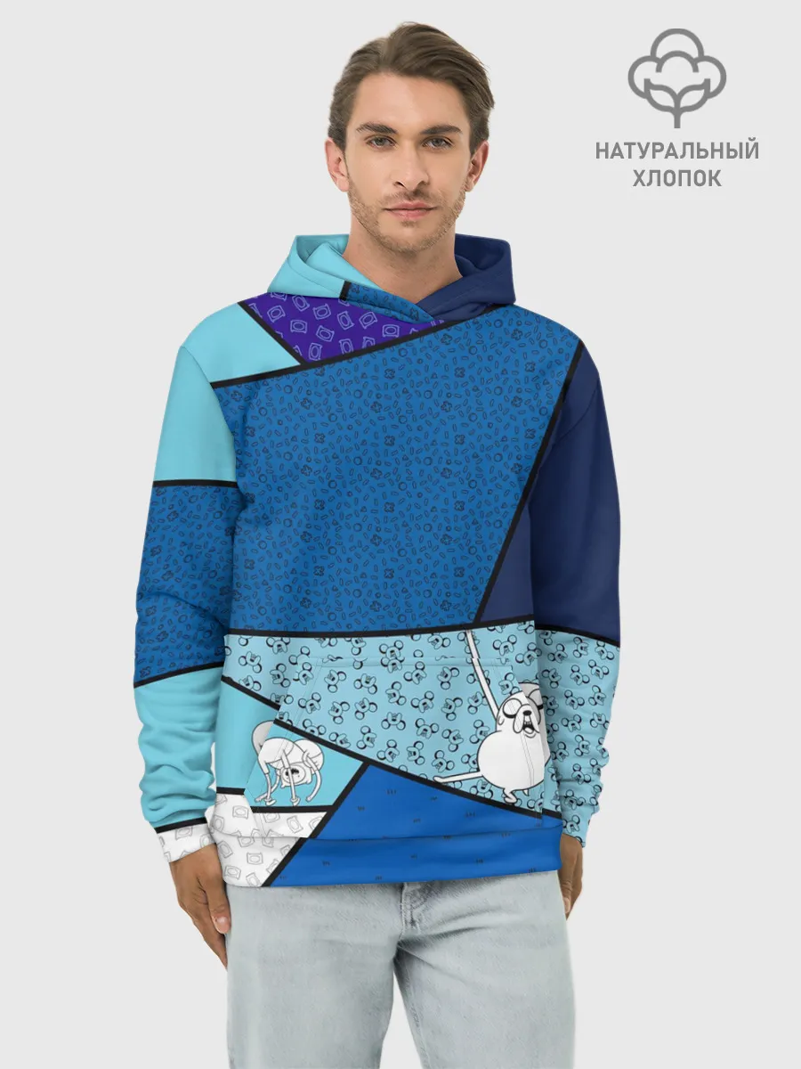 Худи мужской база хлопок / Finn&Jake. Geometric