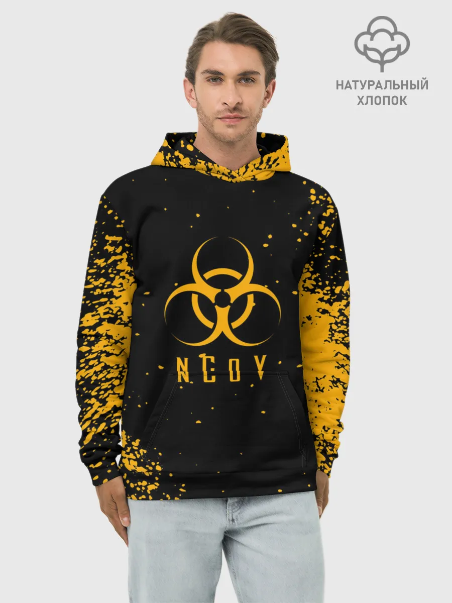 Худи мужской база хлопок / КОРОНАВИРУС | nCoV