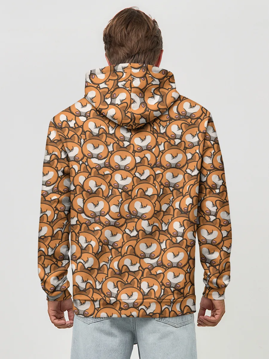 Худи мужской база хлопок / Попки Корги