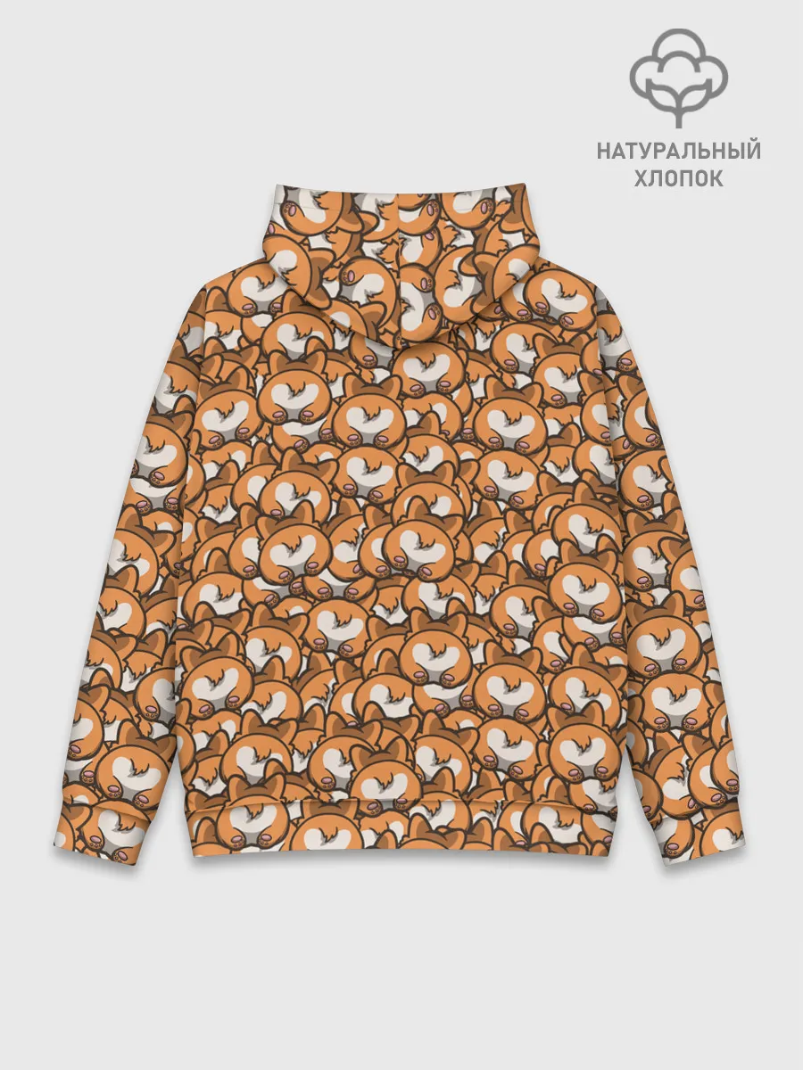 Худи мужской база хлопок / Попки Корги